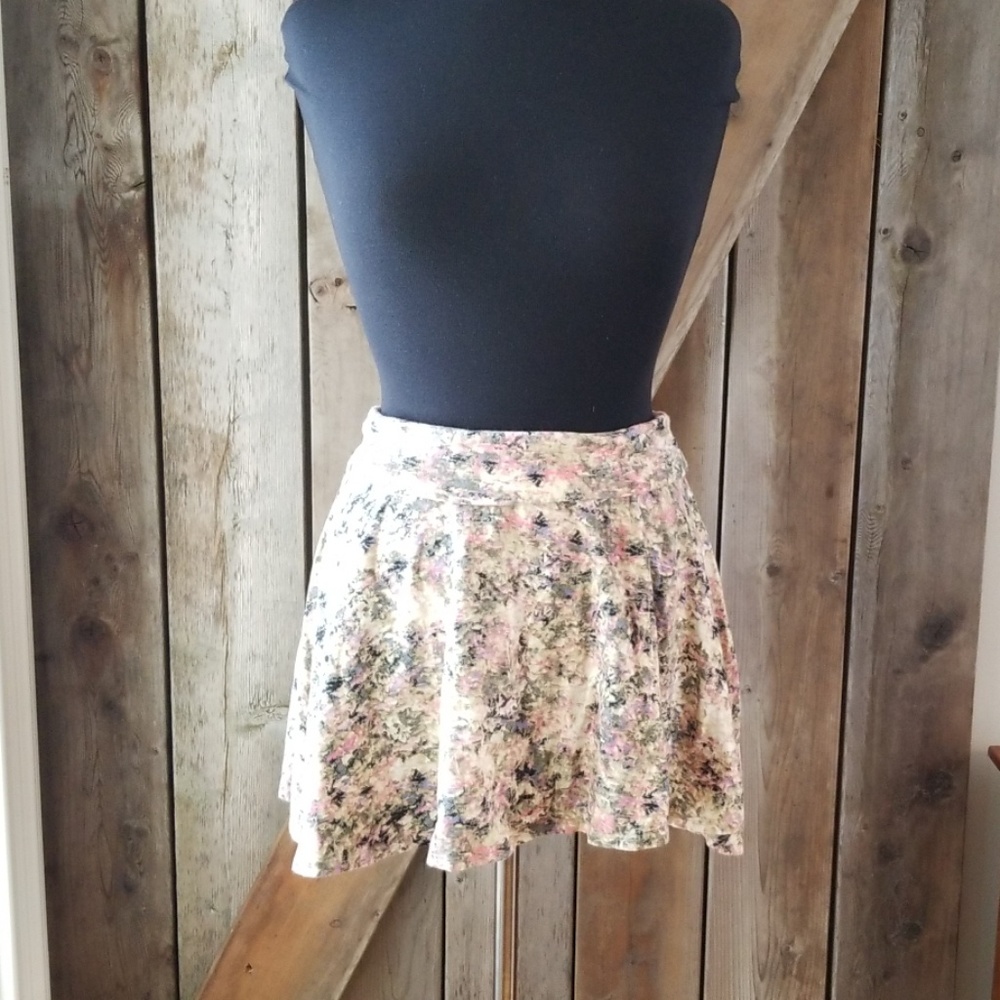 Cotton printed mini skirt